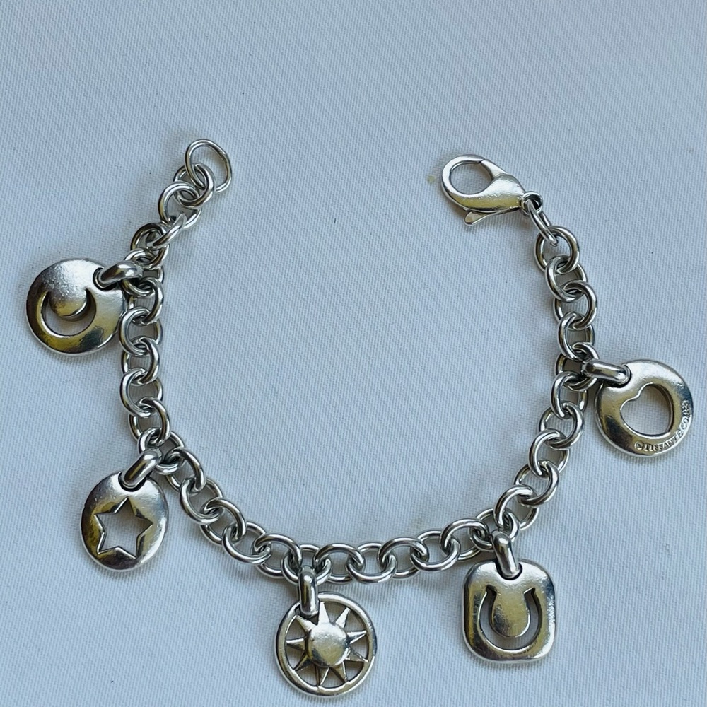 Tiffany & Co.925 Sterling Silver 5 stencil Lucky Charms Bracelet